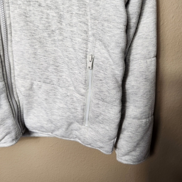 3 Dots Light Heathered Gray Knit Puffer Jacket-Size M - Picture 4 of 6